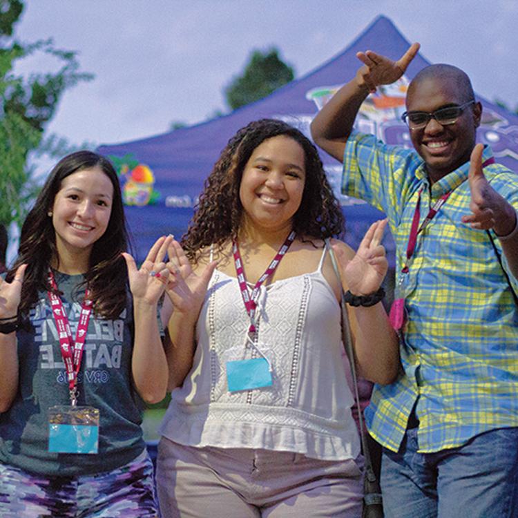 Students at campus event.